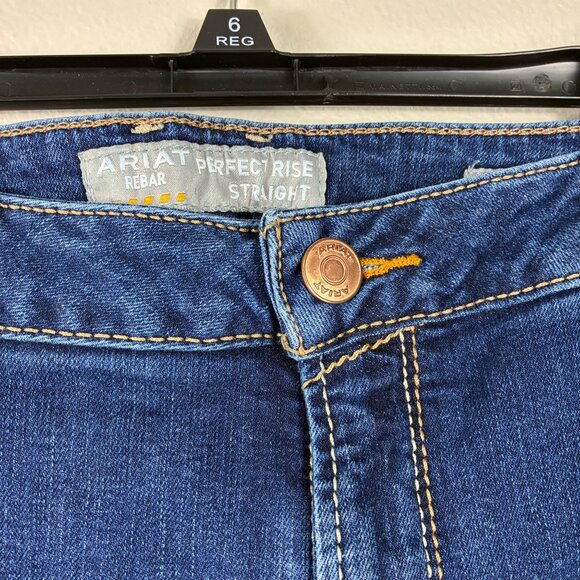 Ariat Rebar Durastretch Riveter Double Front Perfect Rise Straight Jeans Sz 22WR - Picture 4 of 9